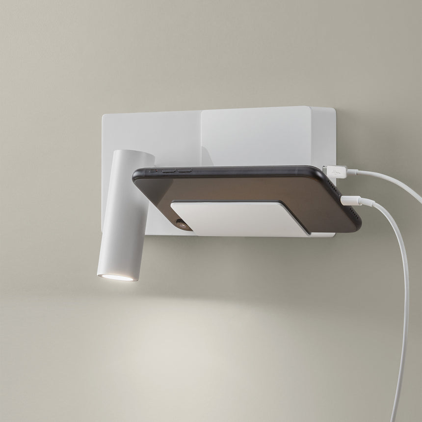 LedsC4 Aplique de pared luz de lectura E-Lamp Mini LED 2700K Blanco 05-8329-14-EU