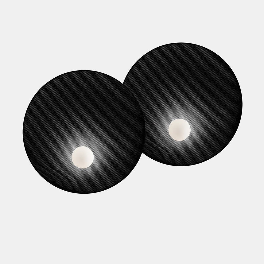 LedsC4 Aplique Trip Double Ø46cm / Ø46cm E14 18 negro 05-8360-05-05