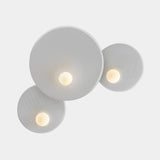 LedsC4 Aplique Trip Triple Ø30cm / Ø46cm / Ø30cm E14 27 gris piedra 05-8363-05-EM