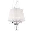 Lámpara colgante Ideal Lux Pegaso blanco cristal y tela 3 luces 84W Ø40cm 059235