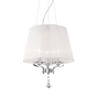 Lámpara colgante Ideal Lux Pegaso cristal y tela 3 luces Ø40cm E14 blanco — ref. 059235 (1)