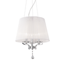 Lámpara colgante Ideal Lux Pegaso cristal y tela 3 luces Ø40cm E14 blanco — ref. 059235 (1)