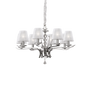 Lámpara colgante Ideal Lux Pegaso cristal y tela 8 luces Ø76cm E14 blanco — ref. 059242 (1)