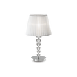 Lámpara de sobremesa Ideal Lux Pegaso blanco cristal y tela 60W Ø30cm 059259
