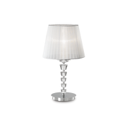 Lámpara de sobremesa Ideal Lux Pegaso blanco cristal y tela Ø30cm 059259