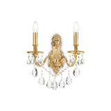 Aplique de pared Ideal Lux Gioconda dorado cristal y cerámica 2 luces 80W Ø31cm 060491