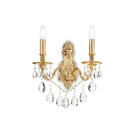 Aplique de pared Ideal Lux Gioconda dorado cristal y cerámica 2 luces 80W Ø31cm 060491