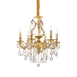 Lámpara colgante Ideal Lux Gioconda dorado cristal y cerámica 6 luces 240W Ø62cm 060507