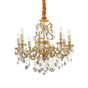 Lámpara colgante Ideal Lux Gioconda dorado cristal y cerámica 8 luces Ø73cm 060514