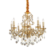 Lámpara colgante Ideal Lux Gioconda dorado cristal y cerámica 8 luces 320W Ø73cm 060514