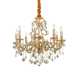 Lámpara colgante Ideal Lux Gioconda dorado cristal y cerámica 8 luces 320W Ø73cm 060514