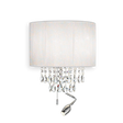 Aplique de pared Ideal Lux Opera blanco cristal y tela 3 luces Ø30cm 068268