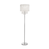 Lámpara de pie Ideal Lux Opera blanco cristal y tela 60W 163cm 068275