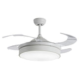 Sulion Ventilador de techo BOMBAY WiFi blanco palas retráctiles luz 72150