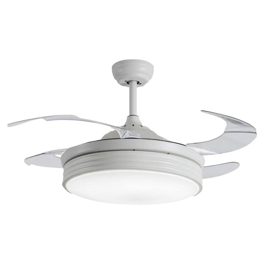 Sulion Ventilador de techo BOMBAY WiFi blanco palas retráctiles luz 72150
