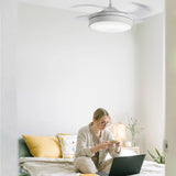 Sulion Ventilador de techo BOMBAY WiFi blanco palas retráctiles luz 72150