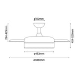 Sulion Ventilador de techo BOMBAY WiFi blanco palas retráctiles luz 72150