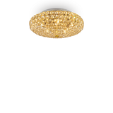 Plafón de techo Ideal Lux King dorado cristal y cerámica 5 luces 200W Ø38cm 073187