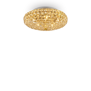 Plafón de techo Ideal Lux King dorado cristal y cerámica 5 luces 200W Ø38cm 073187