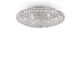 Plafón de techo Ideal Lux King cromo cristal y cerámica 9 luces 360W Ø53,5cm 073255