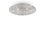 Plafón de techo Ideal Lux King cromo cristal y cerámica 9 luces 360W Ø53,5cm 073255
