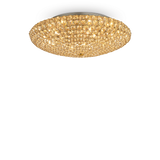 Plafón de techo Ideal Lux King dorado cristal y cerámica 9 luces 360W Ø53,5cm 073262