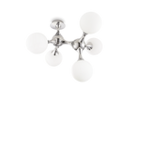 Plafón de techo Ideal Lux Nodi cristal 5 luces 55cm E14 blanco — ref. 073712 (1)