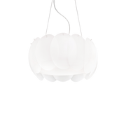 Lámpara colgante Ideal Lux Ovalino blanco cristal 5 luces Ø44cm 074139