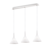 Lámpara colgante Ideal Lux Cocktail blanco cristal 3 luces 120W Ø82cm 074245