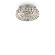 Plafón de techo Ideal Lux King cromo cristal y cerámica 3 luces 120W Ø25,5cm 075389