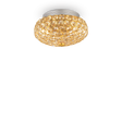 Plafón de techo Ideal Lux King dorado cristal y cerámica 3 luces 120W Ø25,5cm 075402