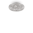 Plafón de techo Ideal Lux King cromo cristal y cerámica 5 luces 200W Ø38cm 075419