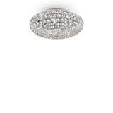 Plafón de techo Ideal Lux King cromo cristal y cerámica 5 luces 200W Ø38cm 075419