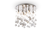 Plafón de techo Ideal Lux Moonlight cromo cristal y cerámica 8 luces 320W Ø40cm 077796