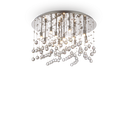 Plafón de techo Ideal Lux Moonlight cristal y cerámica 12 luces 480W Ø60cm cromo — ref. 077802 (1)
