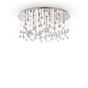 Plafón de techo Ideal Lux Moonlight cromo cristal y cerámica 15 luces 600W Ø80cm 077819