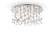 Plafón de techo Ideal Lux Moonlight cromo cristal y cerámica 15 luces 600W Ø80cm 077819