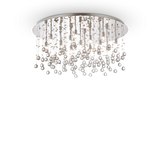 Plafón de techo Ideal Lux Moonlight cromo cristal y cerámica 15 luces 600W Ø80cm 077819