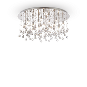Plafón de techo Ideal Lux Moonlight cromo cristal y cerámica 15 luces 600W Ø80cm 077819