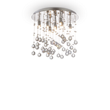 Plafón de techo Ideal Lux Moonlight dorado cristal y cerámica 8 luces 320W Ø40cm 080932