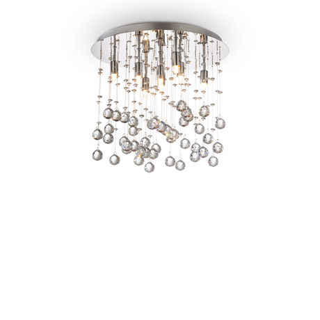 Plafón de techo Ideal Lux Moonlight dorado cristal y cerámica 8 luces 320W Ø40cm 080932