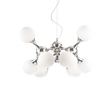 Lámpara colgante Ideal Lux Nodi blanco cristal 9 luces 252W Ø80cm 082059