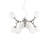 Lámpara colgante Ideal Lux Nodi blanco cristal 9 luces 252W Ø80cm 082059