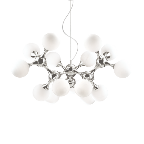 Lámpara colgante Ideal Lux Nodi blanco cristal 15 luces 420W Ø0,1cm 082073