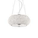Lámpara colgante Ideal Lux Pasha' cromo cristal y cerámica 6 luces Ø40cm 082158
