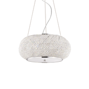 Lámpara colgante Ideal Lux Pasha' cromo cristal y cerámica 6 luces Ø40cm 082158