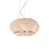 Lámpara colgante Ideal Lux Pasha' dorado cristal y cerámica 6 luces 240W Ø40cm 082172