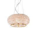 Lámpara colgante Ideal Lux Pasha' cristal y cerámica 6 luces Ø40cm E14 dorado — ref. 082172 (1)