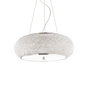 Lámpara colgante Ideal Lux Pasha' cromo cristal y cerámica 10 luces Ø55cm 082196