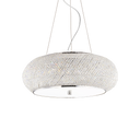 Lámpara colgante Ideal Lux Pasha' cromo cristal y cerámica 10 luces Ø55cm 082196